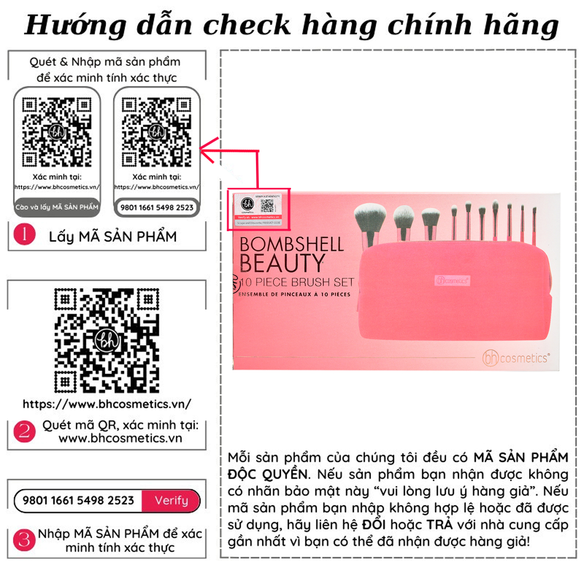 Bộ cọ bh cosmetics bombshell beauty 10 piece brush set BHBO05